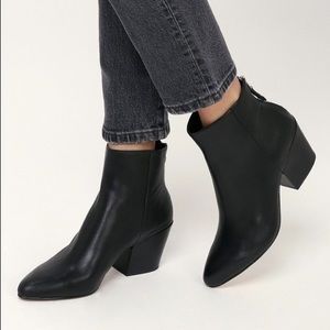 Dolce Vita Black Leather Ankle Boots